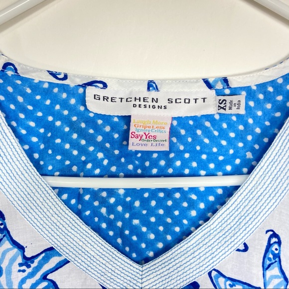 Gretchen Scott blue starfish tunic top. XS - Picture 3 of 7